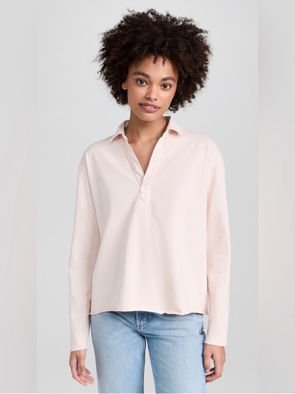 FRANK & EILEEN Patrick Popover Henley Sweatshirt in Light Pink / Vintage Rose XS - Picture 8 of 13